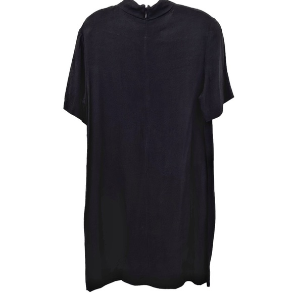 & Other Stories Black Choker Collar Mini Shift Dress Cut Out Collar Sz 8 - Picture 3 of 10